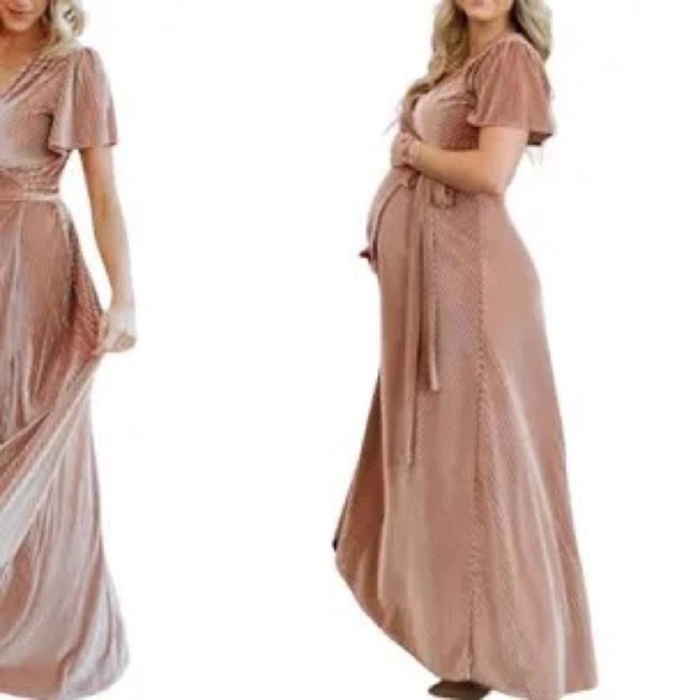 Baltic Born Blush Velvet Maxi Dress